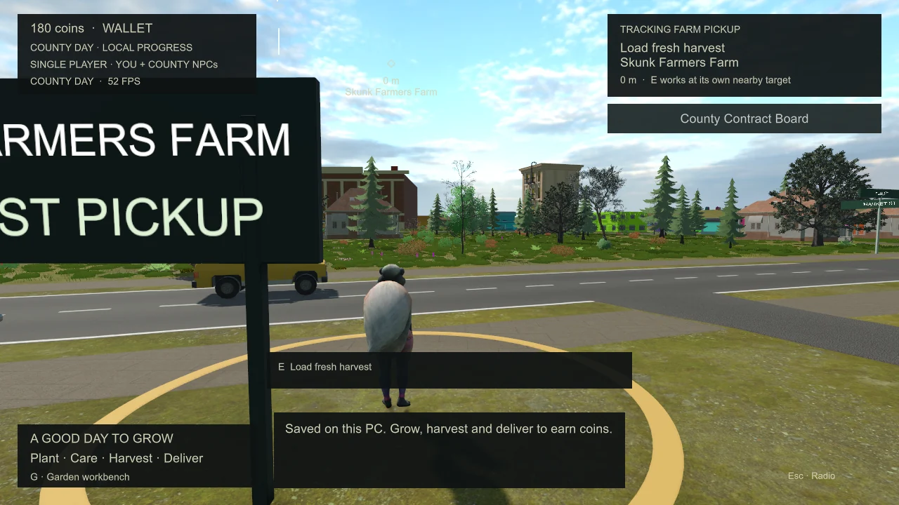 Windows CB development capture, October 3. Peaceful farming start.